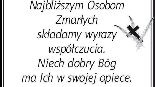 W ostatnim czasie odeszli od nas 19.11.2025 r. - 1.12.2025 r.