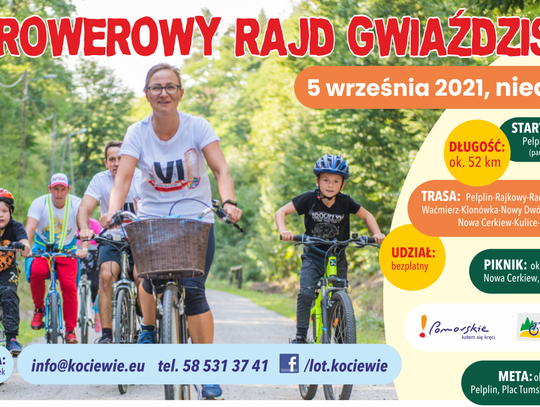 21. Rowerowy Rajd Gwiaździsty znów na szlakach powiatu tczewskiego. Zwiedzaj Kociewie i spalaj kalorie!