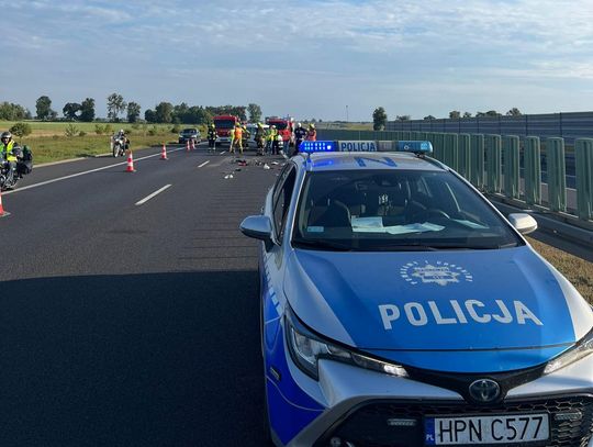 24-letni motocyklista rozbił się na autostradzie A1