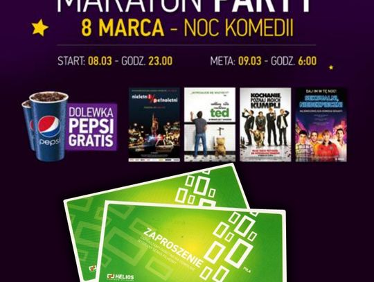 Bilety na Maraton Party – Noc Komedii w kinie Helios rozdane
