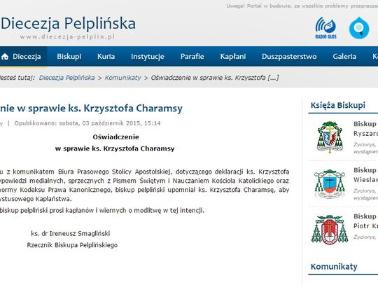 Biskup pelpliński apeluje do ks. Charamsy: „Wróć na drogę Chrystusowego Kapłaństwa”