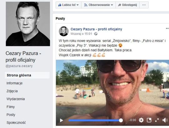 Cezary Pazura zdradził, że zagra w komedii gangsterskiej Futro z misia kręconej w Tczewie 