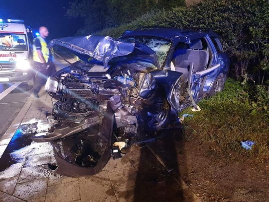 Dwie osoby ranne w nocnym wypadku w Gręblinie.