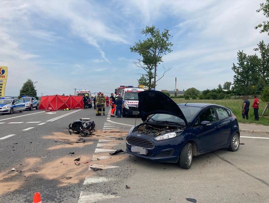  Dwie osoby ranne we wczorajszym wypadku w Gniewie. Motocyklista śmigłowcem zabrany do Gdańska