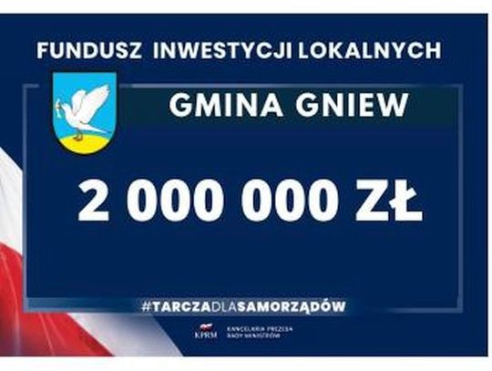 Gmina Gniew pozyskała 2 000 000 zł z Rządowego Funduszu Inwestycji Lokalnych