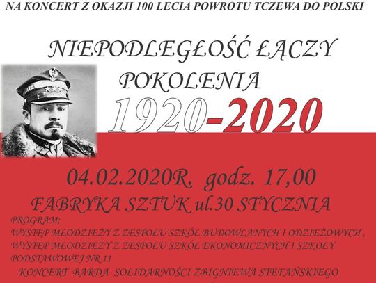 KONCERT Z OKAZJI 100 LECIA POWROTU TCZEWA DO POLSKI. „NIEPODLEGŁOŚĆ ŁĄCZY POKOLENIA”