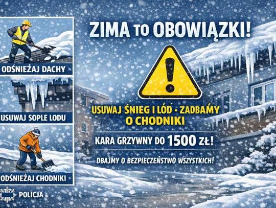 Nie odśnieżysz dachu i chodnika? Grozi grzywna nawet do 1500 zł