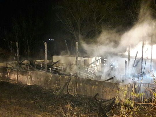 Nocny pożar w Narkowach. Siedem zastępów straży gasiło płonącą stodołę (ZDJĘCIA)