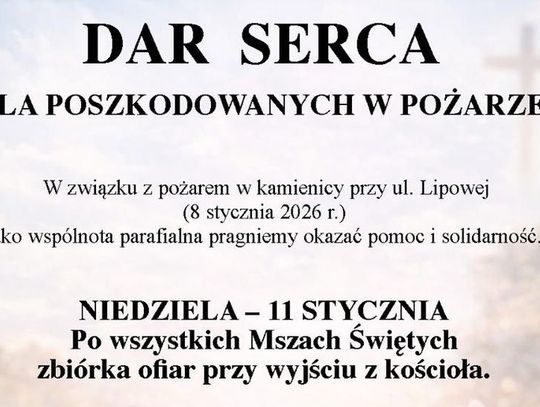 Parafia Podwyższenia św. Krzyża apeluje o pomoc poszkodowanym w pożarze