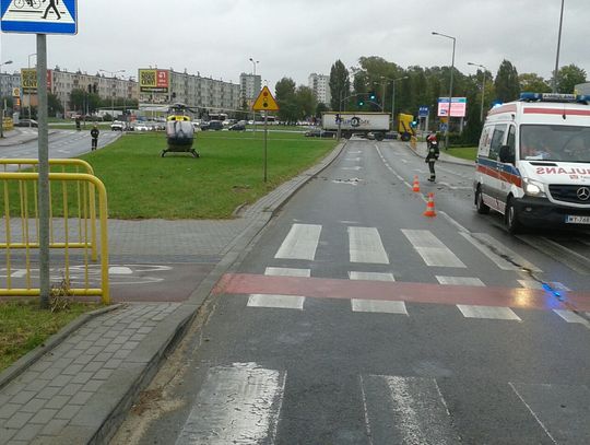 PILNE. Potrącenie rowerzysty przy ul. Jagiellońskiej! Interweniuje śmigłowiec LPR