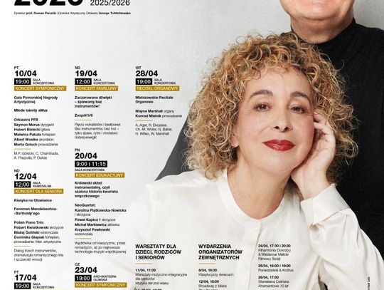 Polska Filharmonia Bałtycka im. Fryderyka Chopina w Gdańsku zaprasza na koncerty symfoniczne i wydarzenia w kwietniu 2026