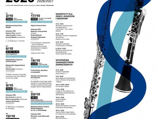 Polska Filharmonia Bałtycka im. Fryderyka Chopina w Gdańsku zaprasza na koncerty symfoniczne i wydarzenia w październiku 2026