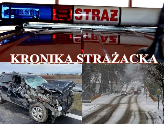 Pożar auta, kraksa trzech pojazdów w Tczewie i przeczesywanie terenu w poszukiwaniu zaginionego. KRONIKA STRAŻACKA 20-26.01.2025