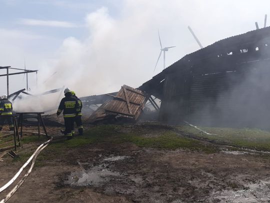 Pożar stodoły w Pomyjach