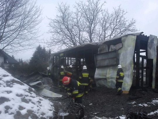 Pożar warsztatu samochodowego 