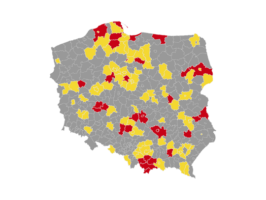 Tczew może trafić do żółtej strefy