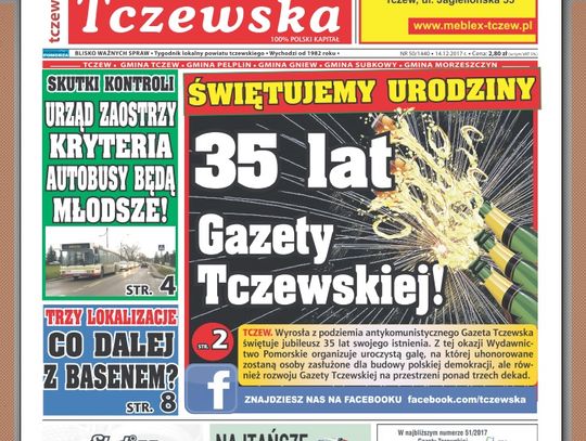 To już 35 lat GAZETY TCZEWSKIEJ! Nasz tytuł świętuje jubileusz