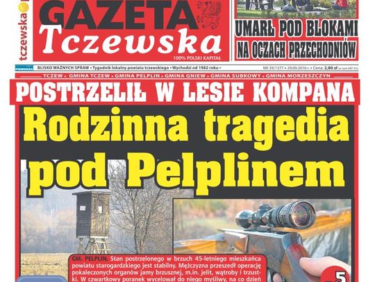 Tragedia rodzinna pod Pelplinem. Jaki stan postrzelonego mężczyzny?
