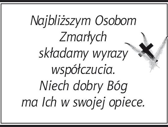 W ostatnim czasie odeszli od nas 9.09.2025 r. - 23,09,2025 r.