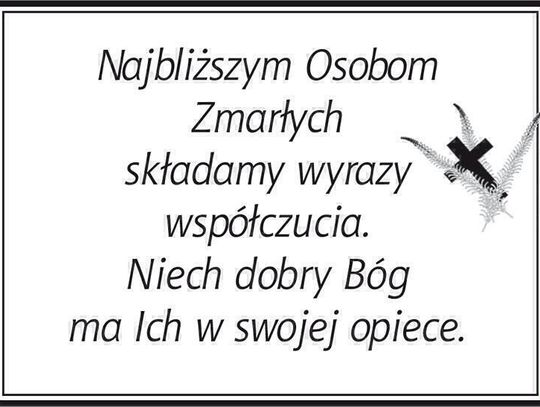 W ostatnim czasie odeszli od nas 21.10.2025 r. - 5.11.2025 r.