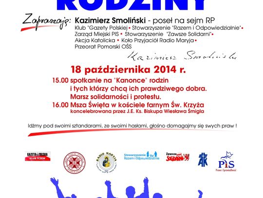 W sobotę przemaszerują w obronie rodziny