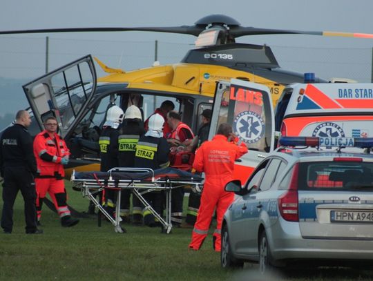 Wypadek pod Gniewem, trzy osoby ranne