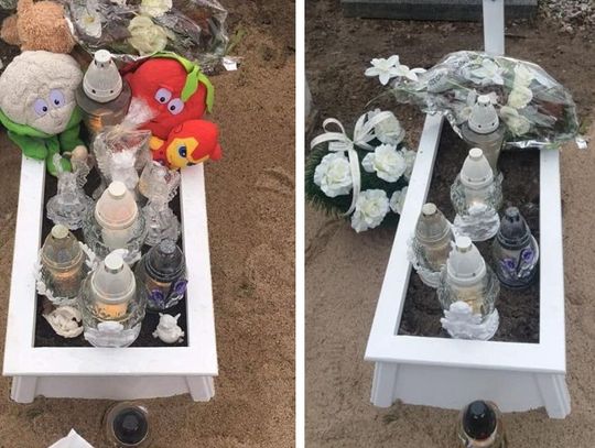 Z grobu zmarłego w styczniu Jasia zniknęły maskotki. Cmentarne hieny dały kolejny popis...