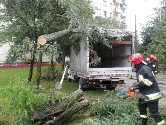 Za nami kolejna burza i silne podmuchy wiatru. Złamane drzewo zniszczyło auto przy ul. Jagiełły