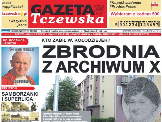 Zapraszamy do lektury 21. nr Gazety Tczewskiej. Opisujemy morderstwo sprzed 31 lat, epidemie tczewskie na przestrzeni wieków;  podajemy statystykę zakażeń COVID-19