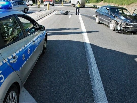 ZDERZENIE DWÓCH SAMOCHODÓW NA DRODZE KRAJOWEJ NR 91