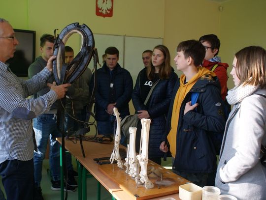 (ZDJĘCIA) Sztuczna krowa, przejażdżki traktorem... Tłumy uczniów odwiedziły szkołę w Swarożynie
