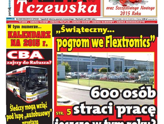 Zwolnienia we Flexie? CBA w Ratuszu? Nowy Rozkład Jazdy i Kalendarz na 2015. Już dziś w GT!