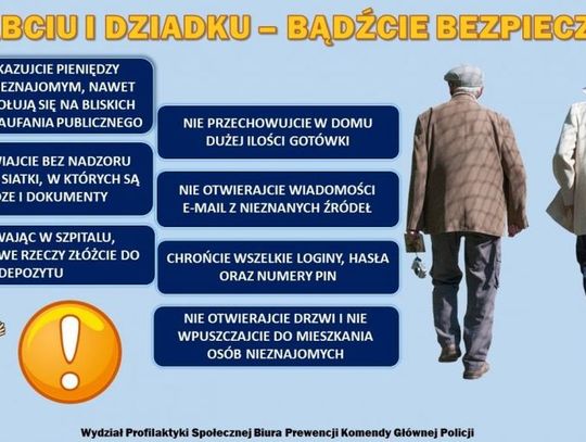 Życzenia policjantów z okazji Dnia Babci i Dziadka oraz ostrzeżenia i rady