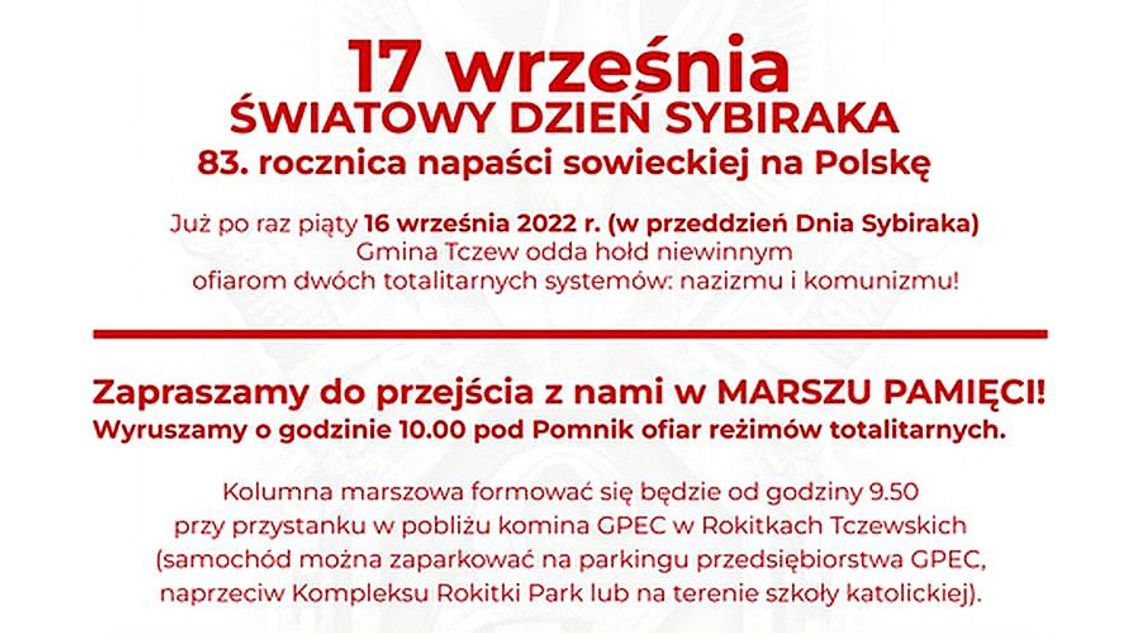 83. rocznica sowieckiej napaści na wolną Polskę. Upamiętnimy setki tysięcy pomordowanych i zesłanych na Syberię 