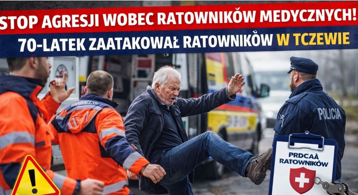 Atak na ratowników! 74-latek kopał i groził śmiercią Zdjęcie poglądowe