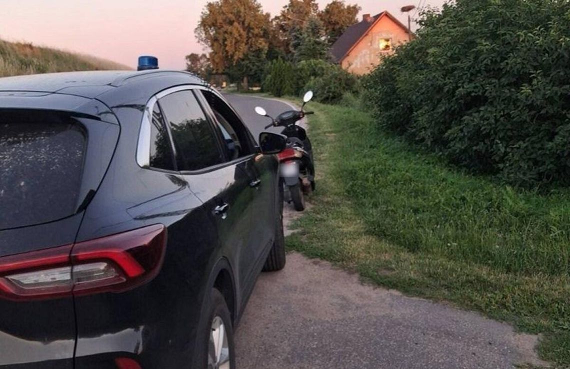 Bez kasku i z blisko 3 promilami alkoholu. Motorowerzysta zatrzymany przez policjantów z Pelplina