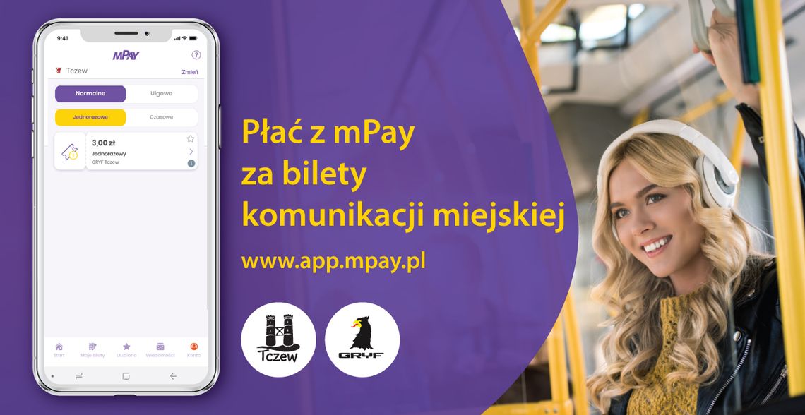 Bilety komunikacji miejskiej w Tczewie kupisz w aplikacji mPay