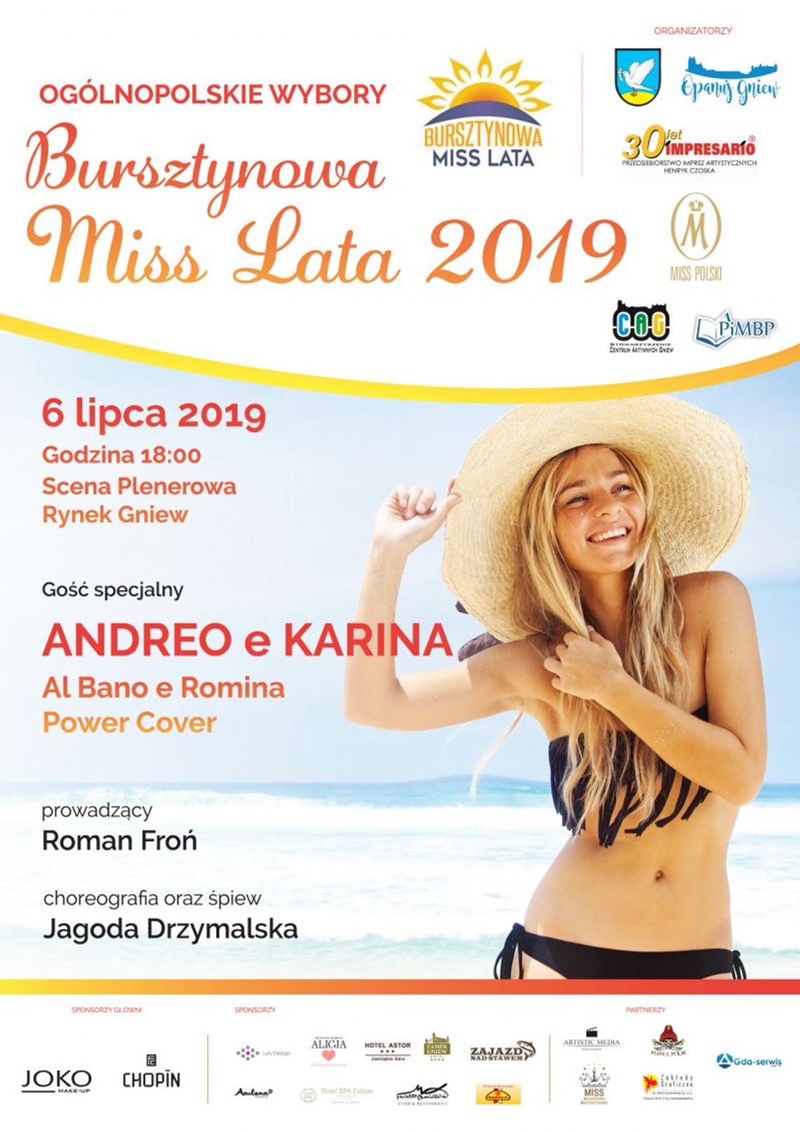 Bursztynowa Miss Lata 2019 na rynku w Gniewie