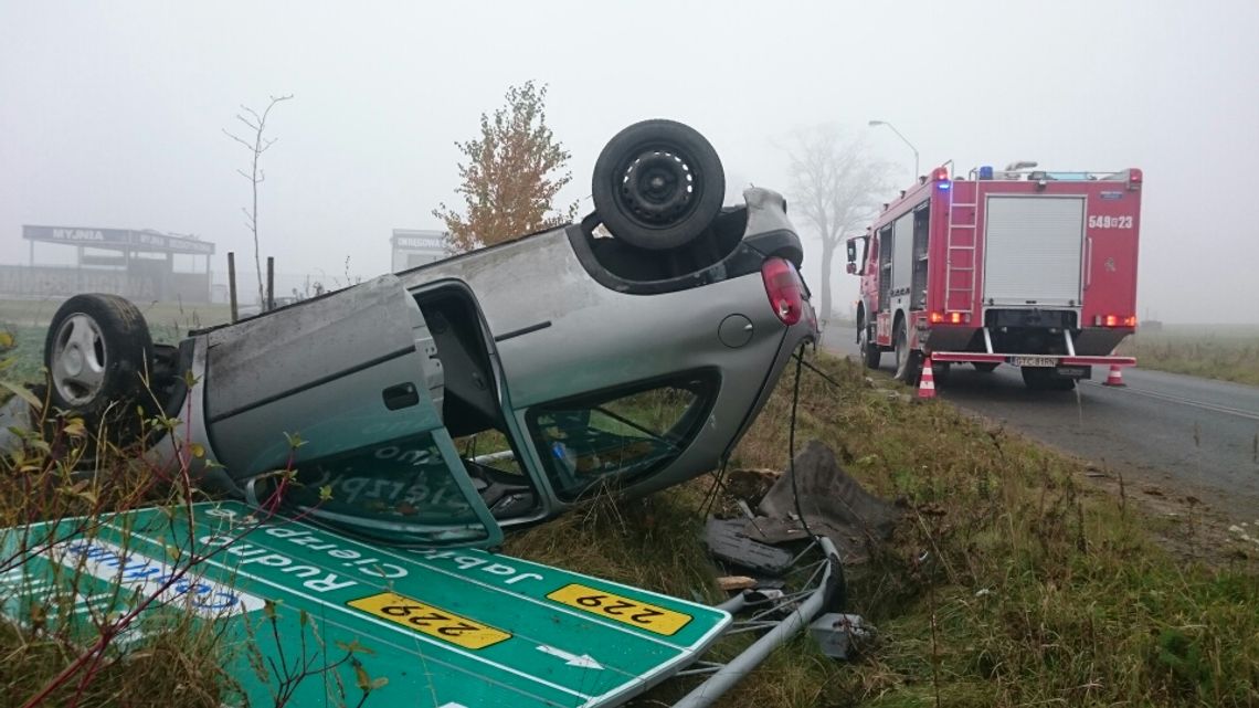 Dachowanie w Pelplinie. Cud – nikt nie został ranny