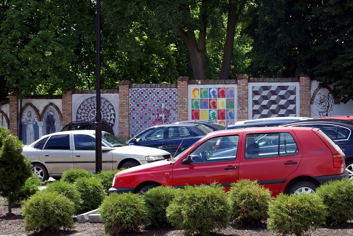 JP II na murze skweru w stylu... Warhola JP II na murze skweru w stylu... Warhola