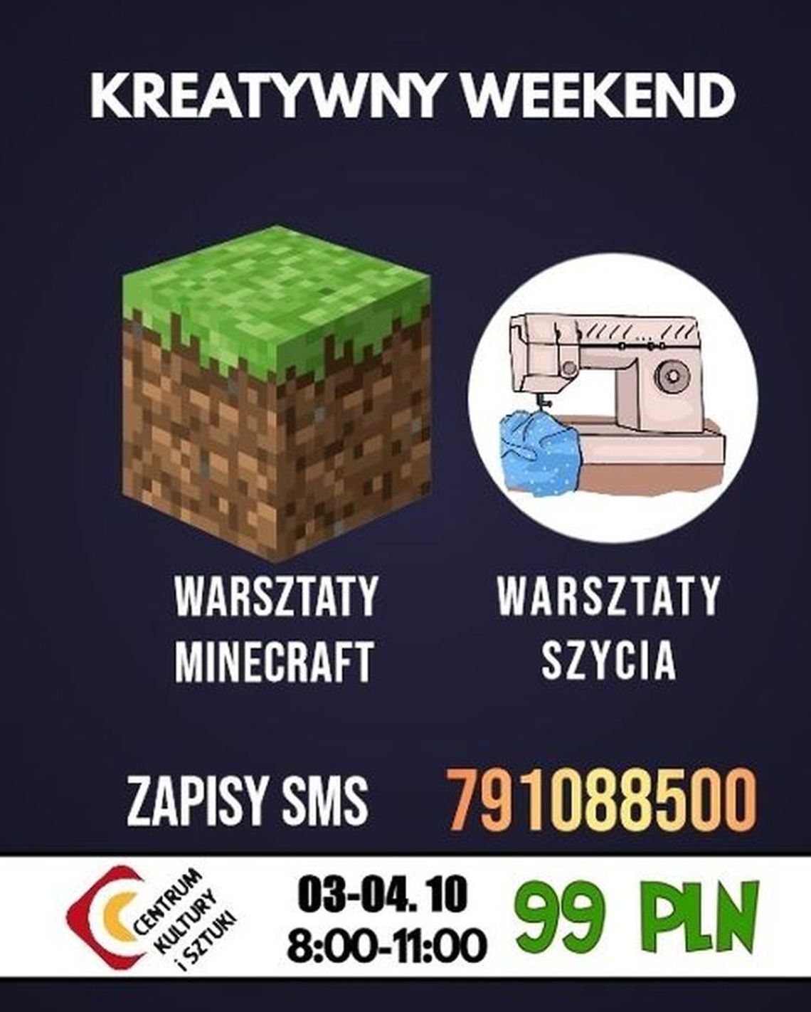 Kreatywny weekend – warsztaty Minecraft i warsztaty szycia 