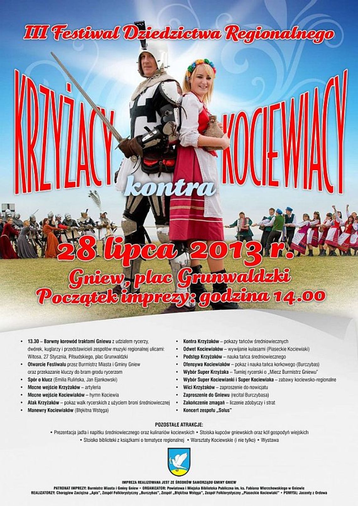 Krzyżacy kontra Kociewiacy w Gniewie Krzyżacy kontra Kociewiacy w Gniewie