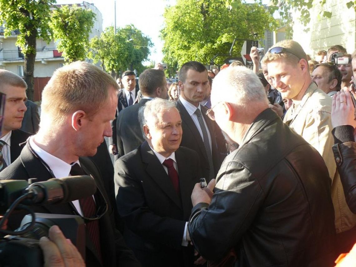 Lech Kaczyński w grodzie Sambora