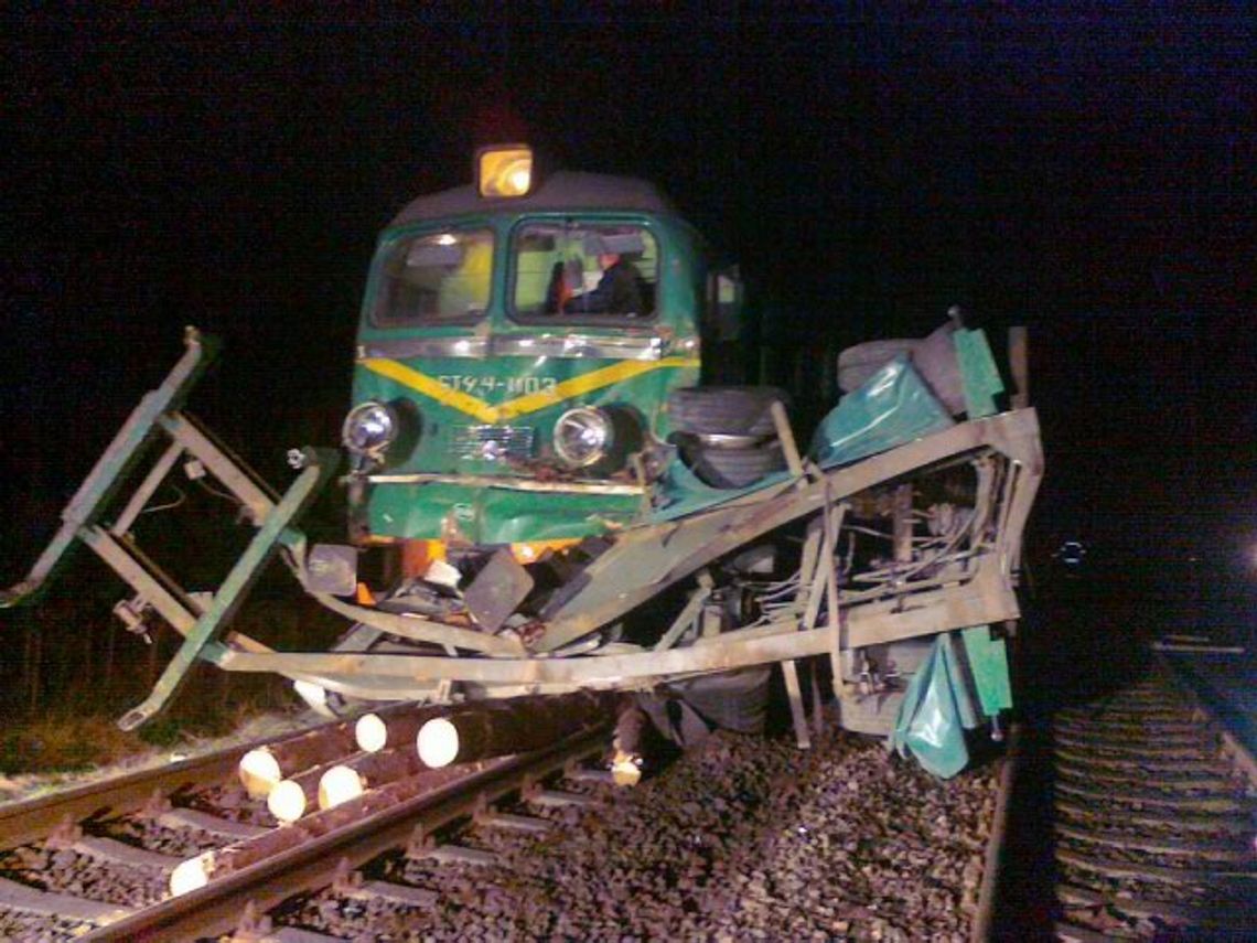 Lokomotywa uderzyła w ciężarówkę Lokomotywa uderzyła w ciężarówkę