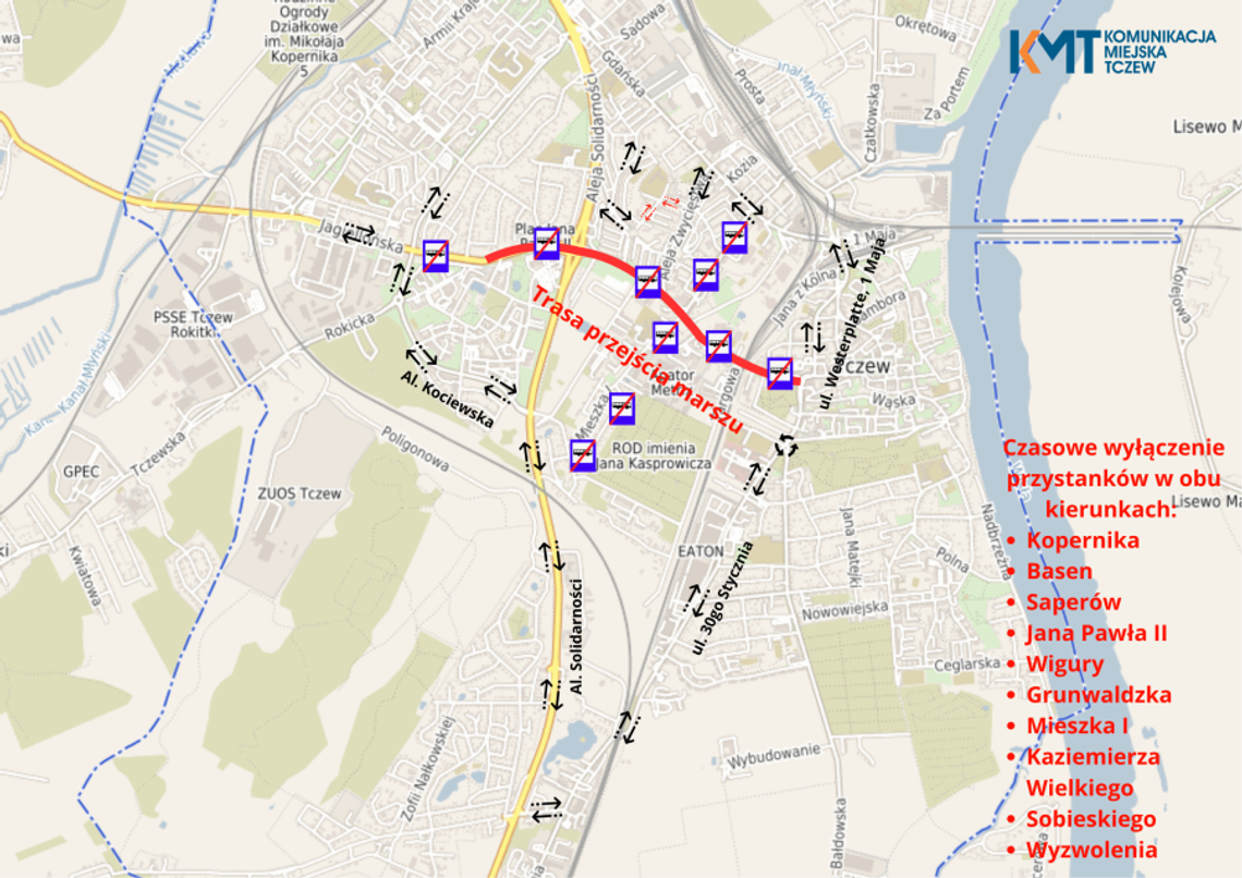 Marsz Jedności Gminy Tczew i zmiany w kursowaniu autobusów Marsz Jedności Gminy Tczew i zmiany w kursowaniu autobusów