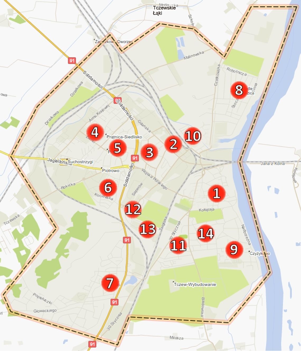 NA LUZIE. Tylko u nas! Mapa tczewskich.. narzekaczy
