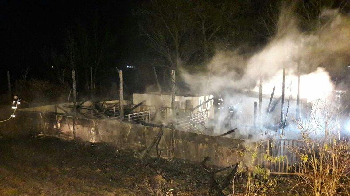 Nocny pożar w Narkowach. Siedem zastępów straży gasiło płonącą stodołę (ZDJĘCIA)