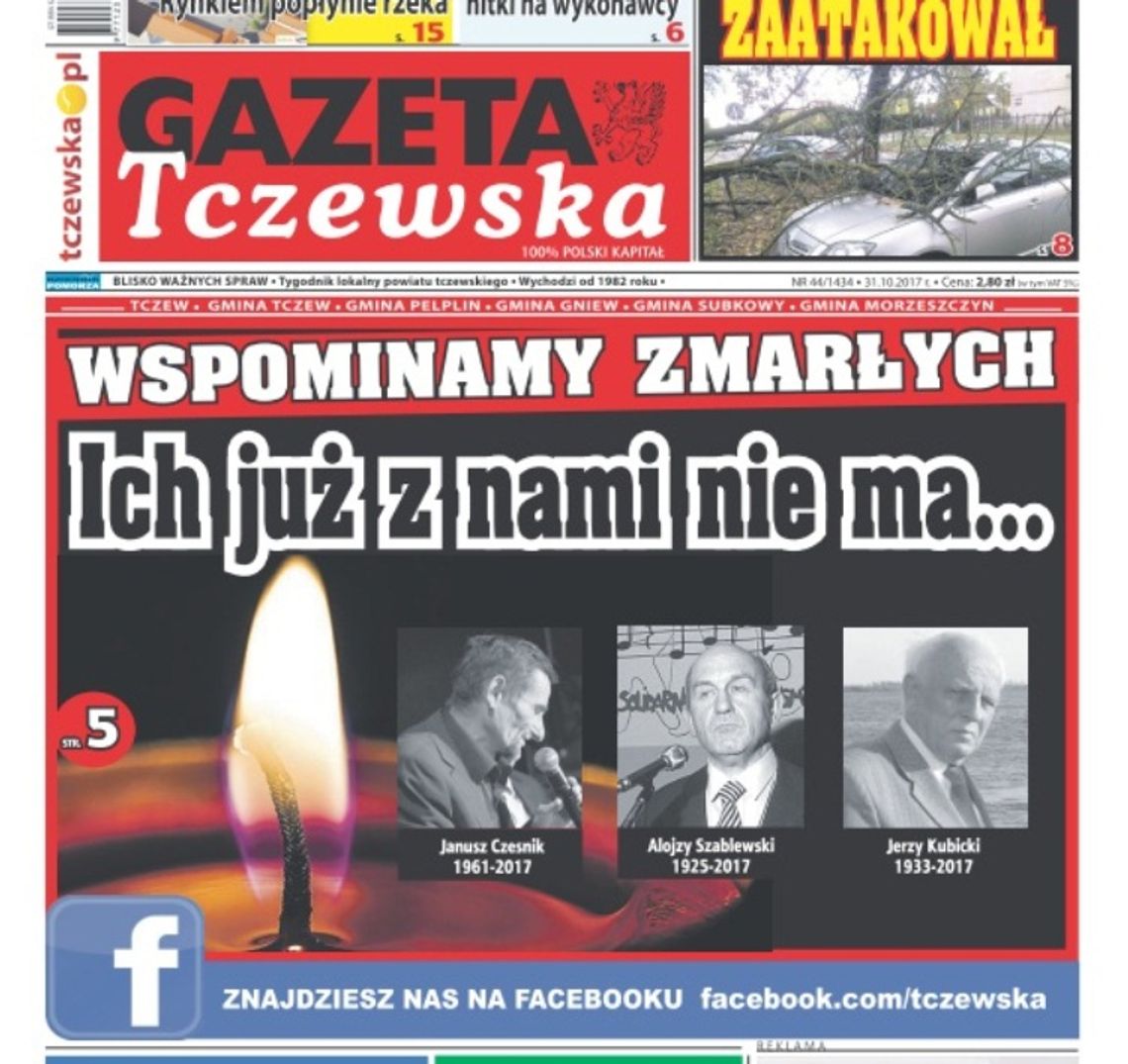 Nowy numer Gazety Tczewskiej już dziś w Twoim sklepie. Atak orkanu, remont Gdańskiej i 1 listopada Nowy numer Gazety Tczewskiej już dziś w Twoim sklepie. Atak orkanu, remont Gdańskiej i 1 listopada
