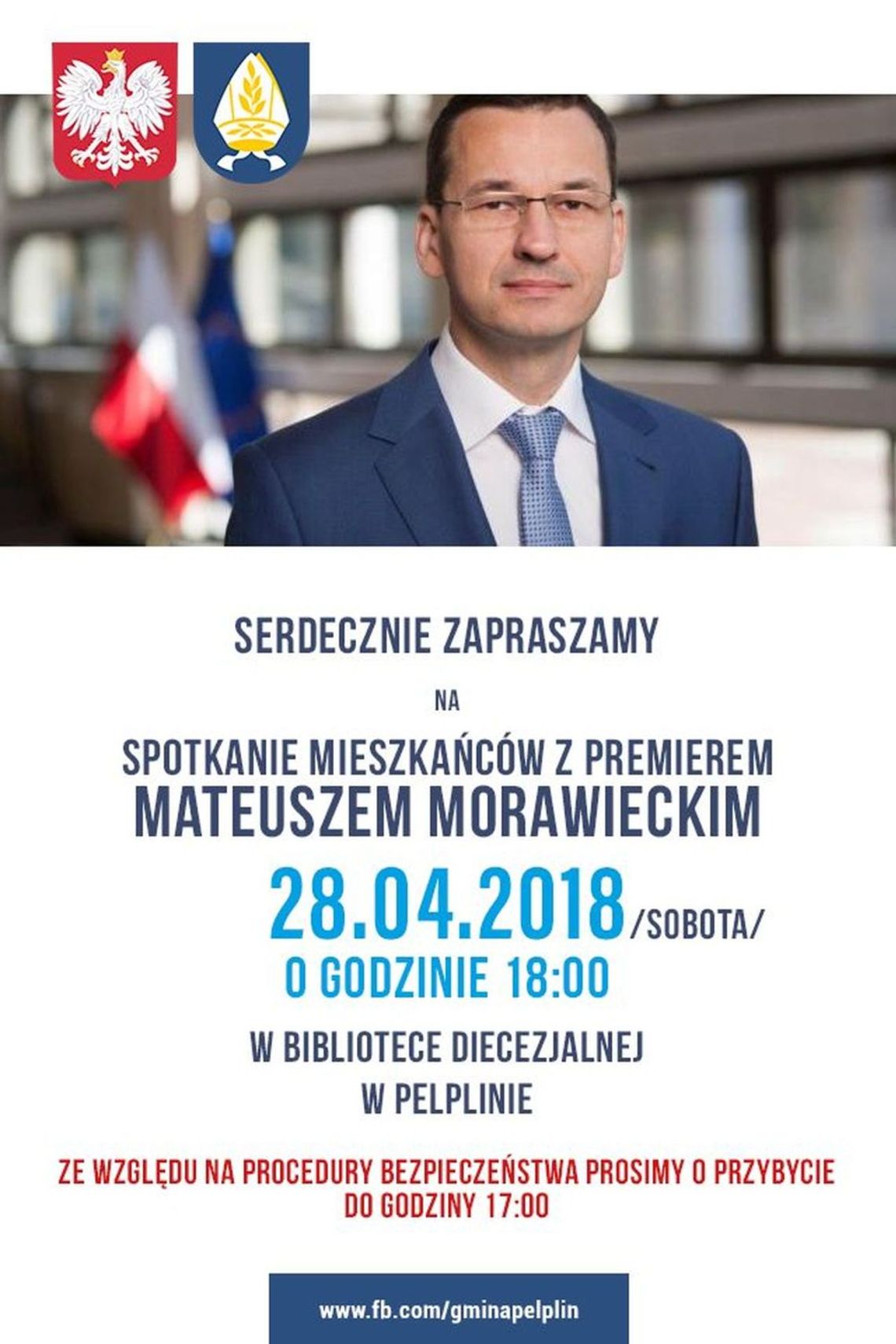PILNE. Premier Morawiecki przyjedzie do Pelplina. W sobotę spotkanie z mieszkańcami
