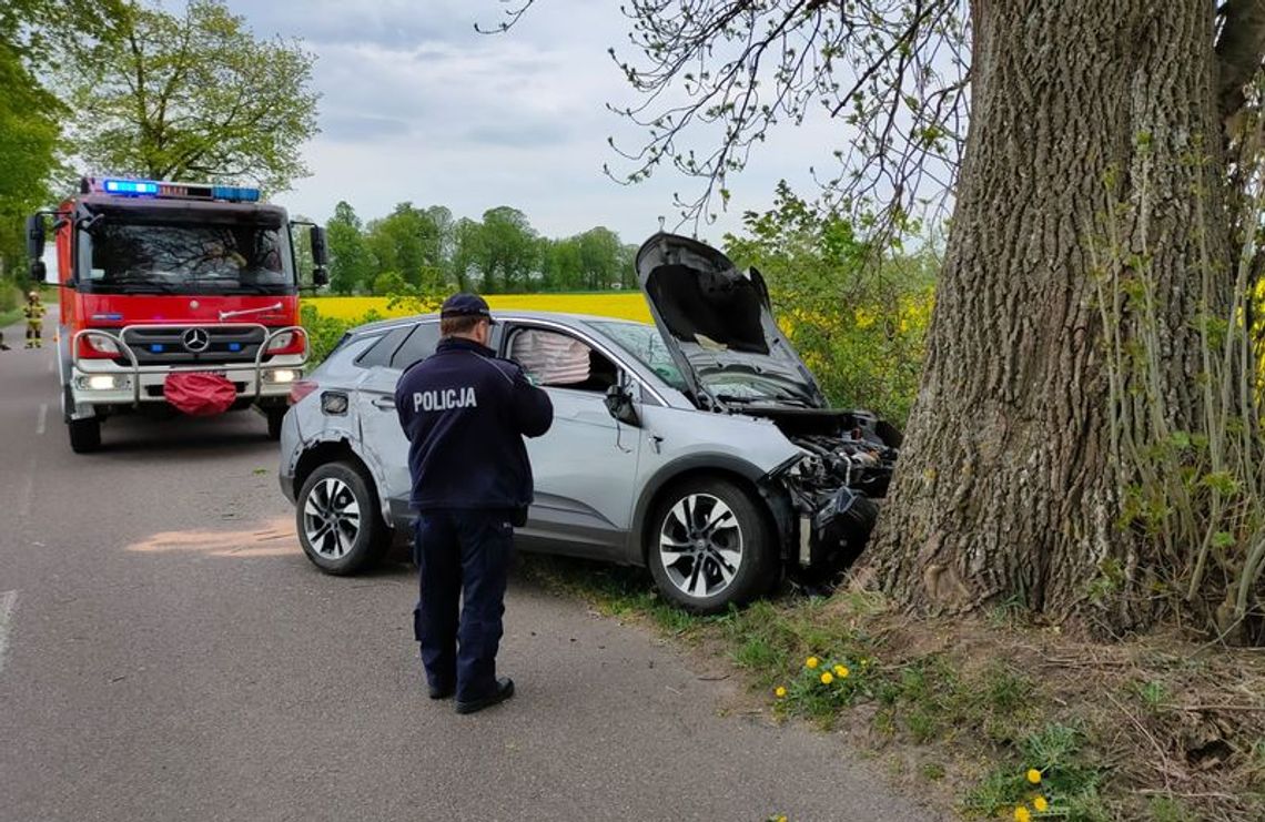 Po pijanemu 67-letni mieszkaniec Tczewa uderzył autem w drzewo w Lichnowach